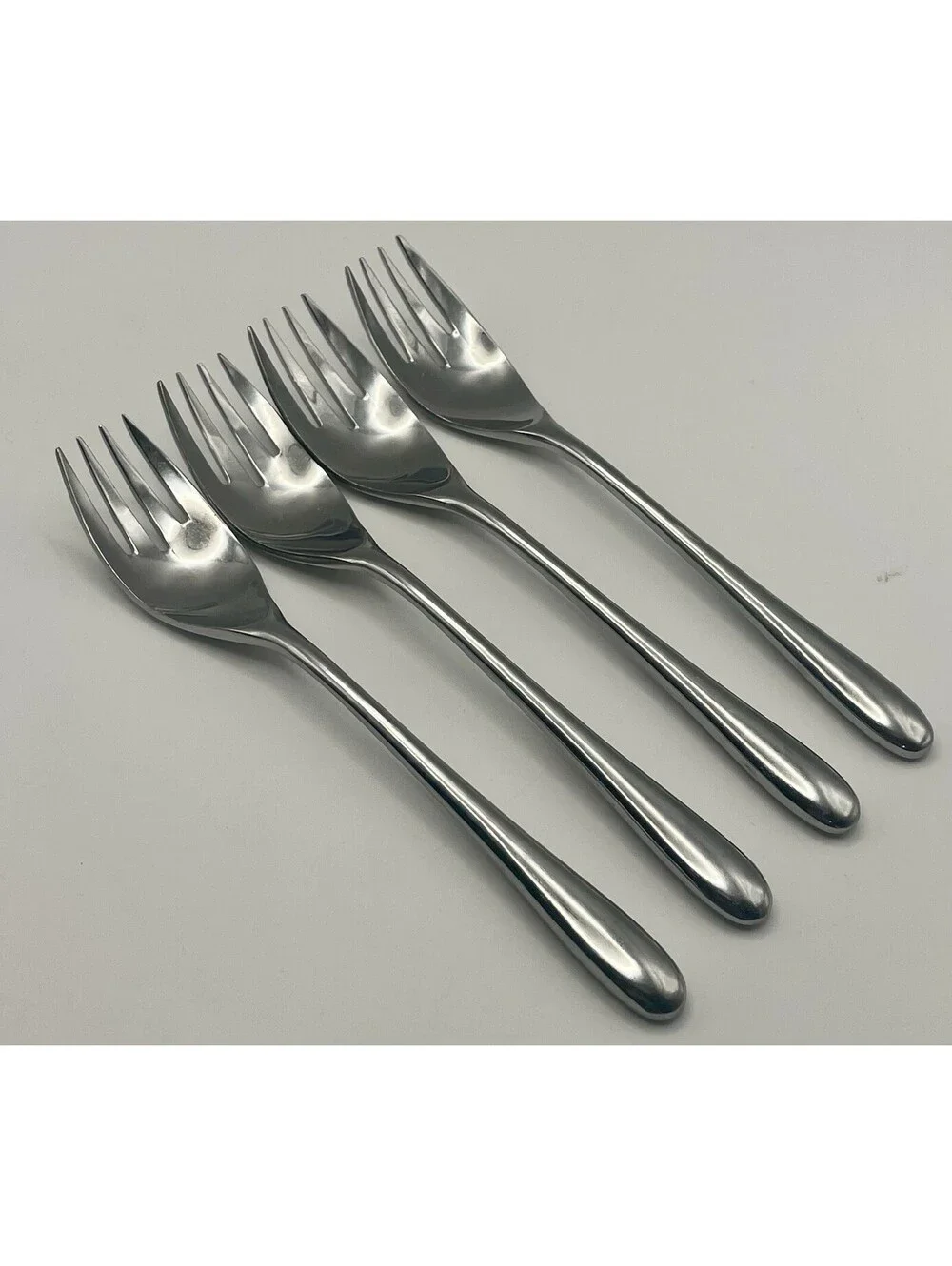 (4) Washington Forge TEARDROP Stainless Japan Salad Fork Lot ~ 6.5”